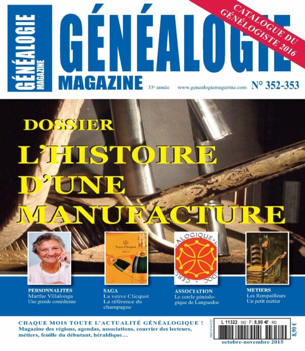 Généalogie Magazine N° 352-353