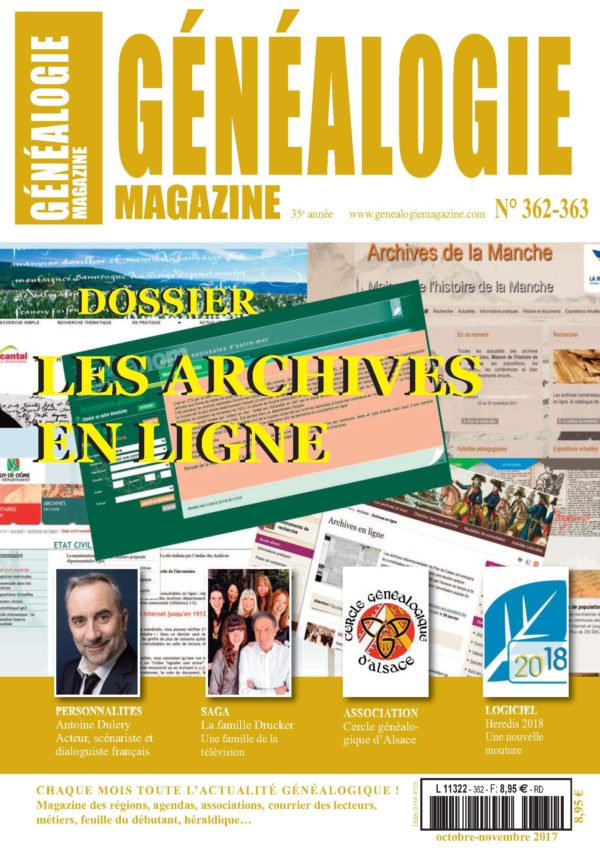 Généalogie Magazine n° 362-363