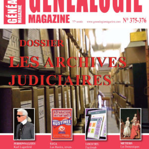 Généalogie Magazine n° 375-376
