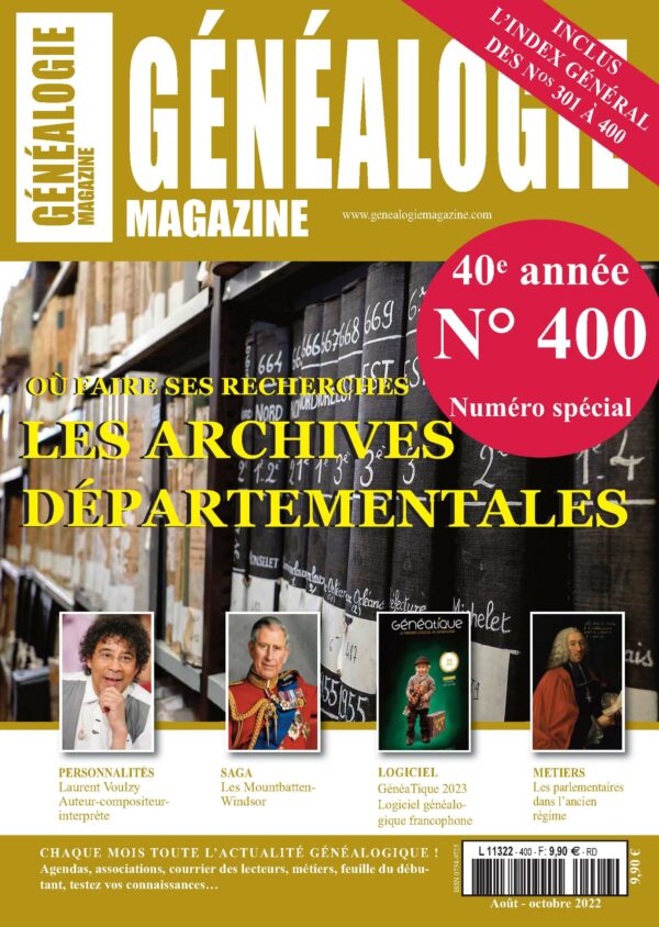 Généalogie Magazine N° 400 - Version papier