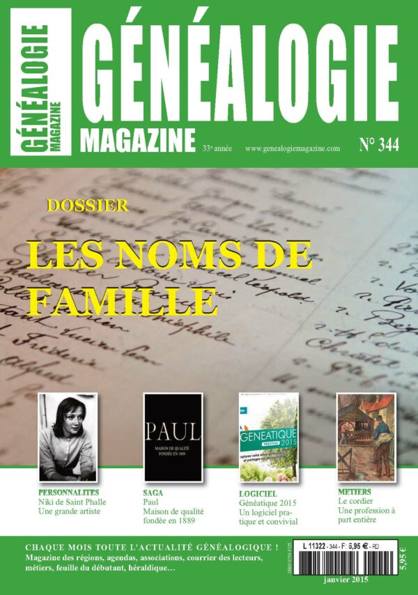 Généalogie Magazine N° 344