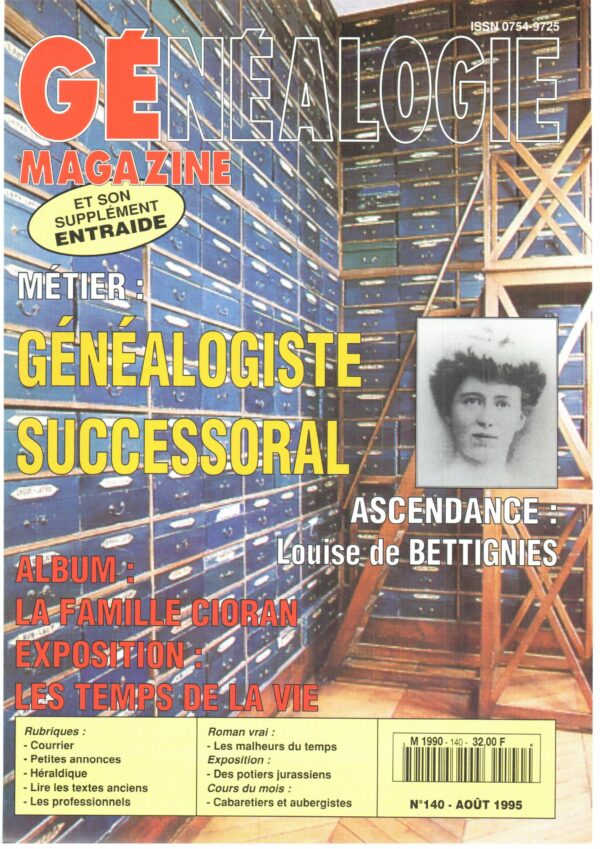 Généalogie Magazine n° 140 – août 1995