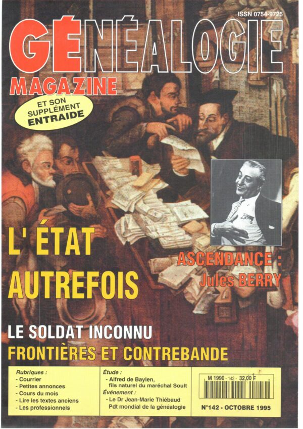 Généalogie Magazine n° 142 - octobre 1995