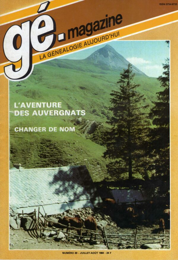 Généalogie Magazine n° 020 – juillet - août 1984