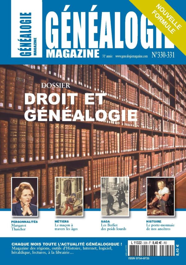 Généalogie Magazine N° 330-331