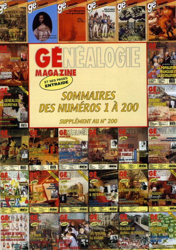 Généalogie Magazine Sommaires des numéros 1 à 200