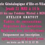 Atelier tables des successions, registres des notaires, archives des juridictions