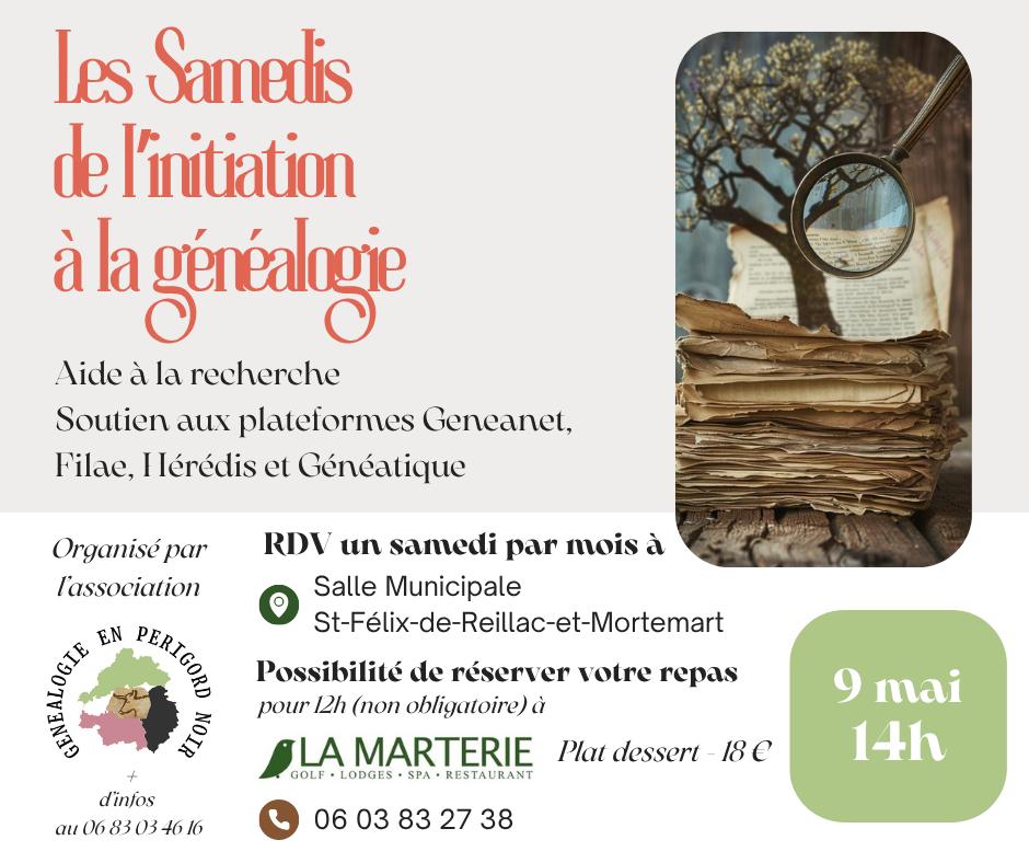 Les samedis de l'initiation à la Généalogie à Saint-Félix-de-Reillac-et-Mortemart (24)