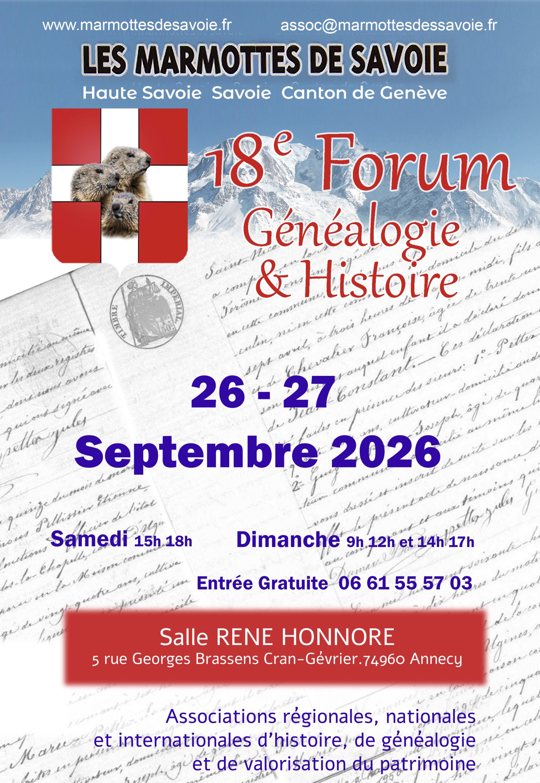 18e  Forum généalogie et histoire – Annecy (74)