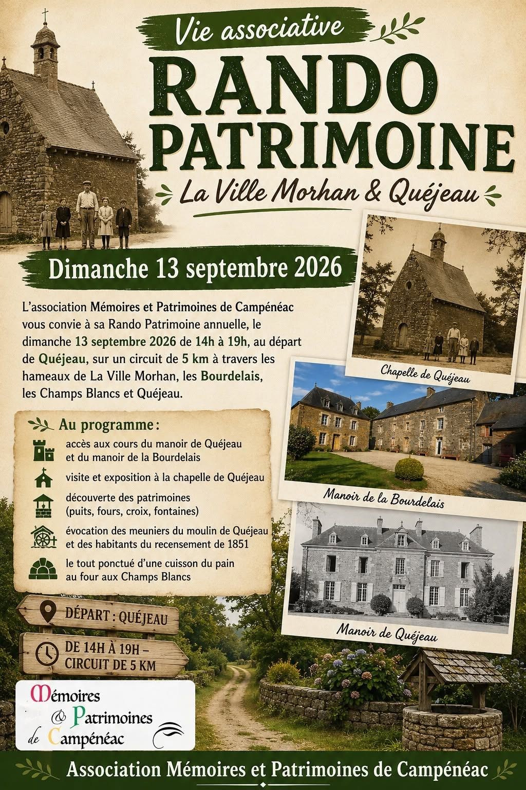 Rando patrimoine de Campénéac le 13 septembre 2026