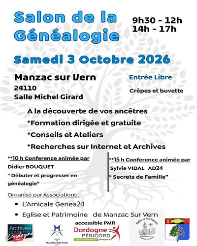 Salon de la généalogie à Manzac-sur-Vern (24)